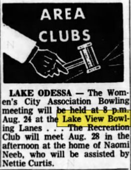 Buddys on the Beach (Lake View Bowl) - Aug 1964 Mention